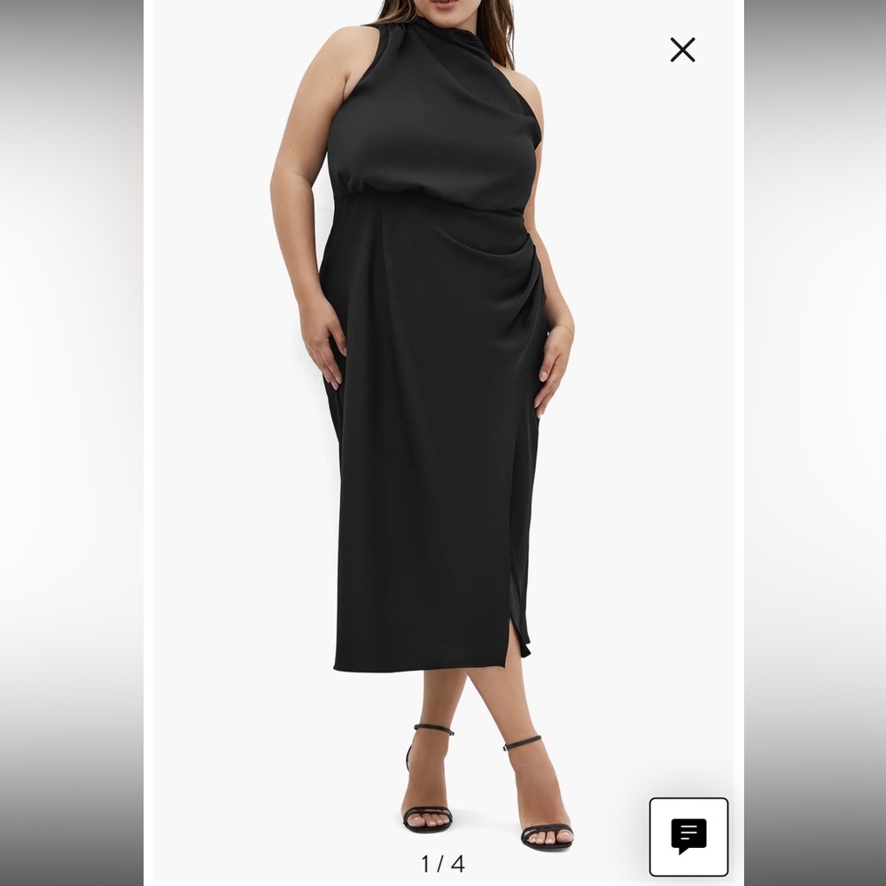 City Chic Black Limelight Halter Midi Dress